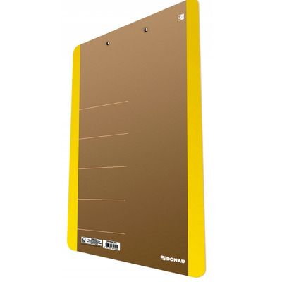 Clipboard dublu A4, carton 900gsm, colturi rotunjite, DONAU Life - margine galbena