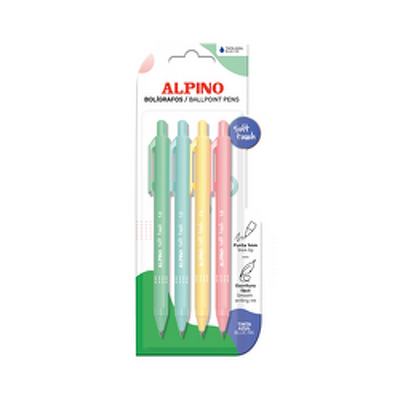 Pixuri asortate pastel 4 buc/set, Alpino Soft Touch