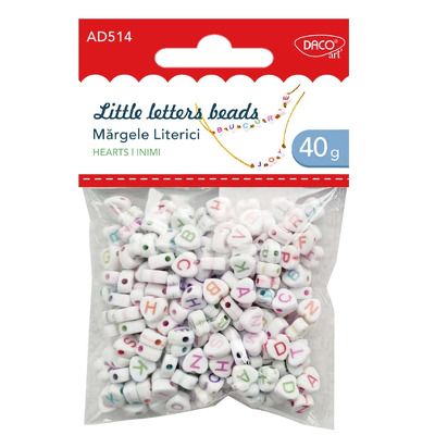 Accesorii Craft DACO - Margele Literici Inimi AD514