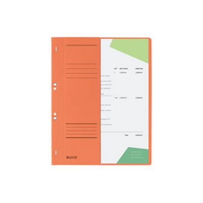 Dosar cu sina Leitz 1/2, carton, A4, cu capse, 170 coli, orange