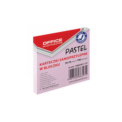 Notes autoadeziv 76 x 76 mm, 100buc/set, Office Products - roz pastel