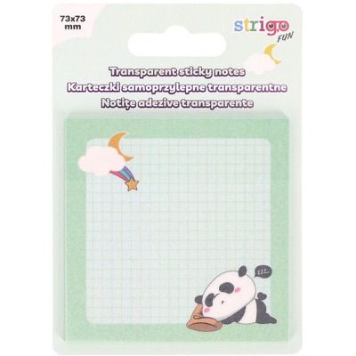 Notite adezive transparente 73x73 mm, 50 file, Strigo menta pastel