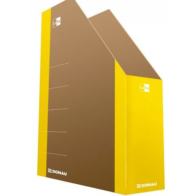 Suport vertical pentru cataloage, A4 - 8cm latime, carton 800gsm, DONAU Life - margine galbena