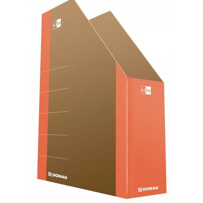 Suport vertical pentru cataloage, A4 - 8cm latime, carton 800gsm, DONAU Life - margine orange