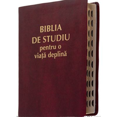 Biblia de studiu pentru o viata deplina, coperta PU visinie