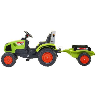 Jucarie tractor Claas cu pedale si remorca