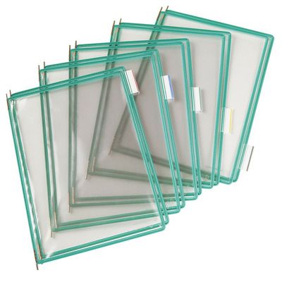 Buzunare prezentare pentru display, A4, (10 buc/set), rama metalica, DJOIS - verde