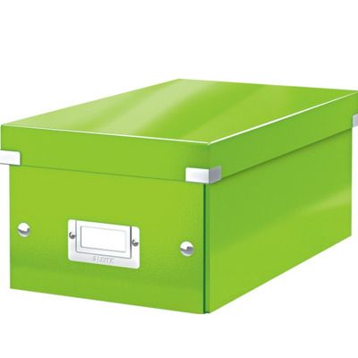 Cutie depozitare WOW Click & Store, carton laminat, pliabila, cu capac, 20x14x35 cm, verde