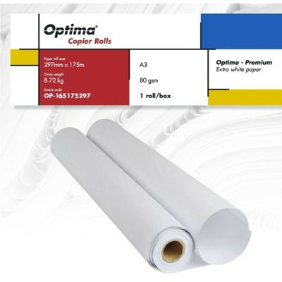 Rola copiator A3, 80gr, 297mm x 175m, 2 role/cutie, Optima Premium
