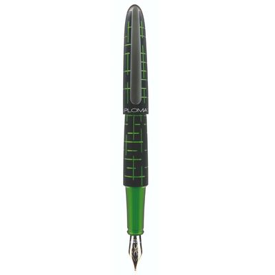Stilou Elox Matrix, cu penita M, aurita 14kt. - black green