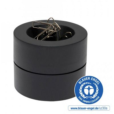 Suport pentru agrafe, forma rotunda - D73mm, H60mm, din plastic reciclat, negru