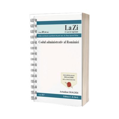 Codul administrativ al Romaniei. Cod 817. Actualizat la 30.04.2026