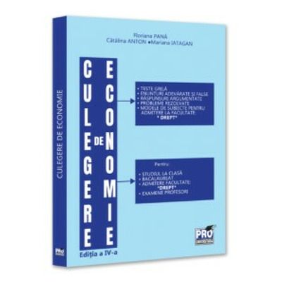 Culegere de economie pentru admiterea la Facultatea de Drept