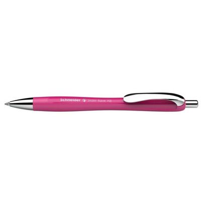 Pix cu scriere albastra Slider Rave XB, rubber grip, accesorii metalice, corp power pink